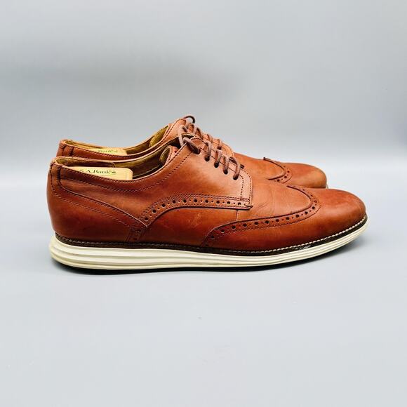 Cole Haan Shoes Mens 10.5 Brown Leather Oxford OriginalGrand Wingtip Grand OS - Picture 1 of 12